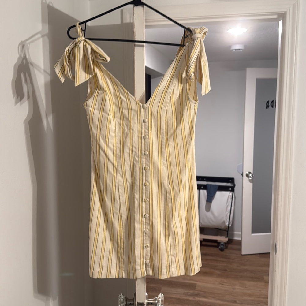 Tularosa Birdie Yellow Striped Mini Dress